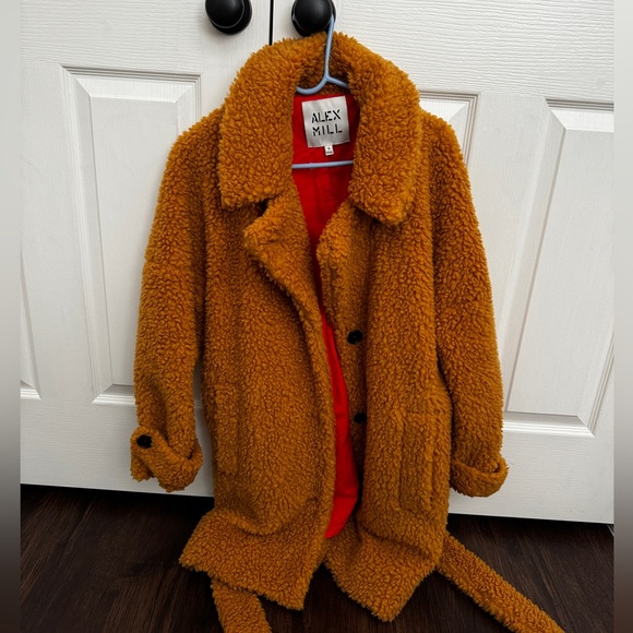 Alex Mill Jackets & Blazers - Alex Mill Golden Teddy Coat with Red Lining